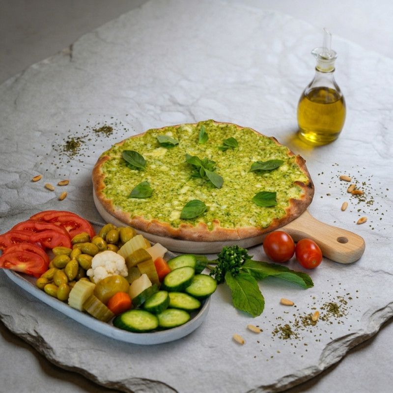 Halloumi cheese with Basil